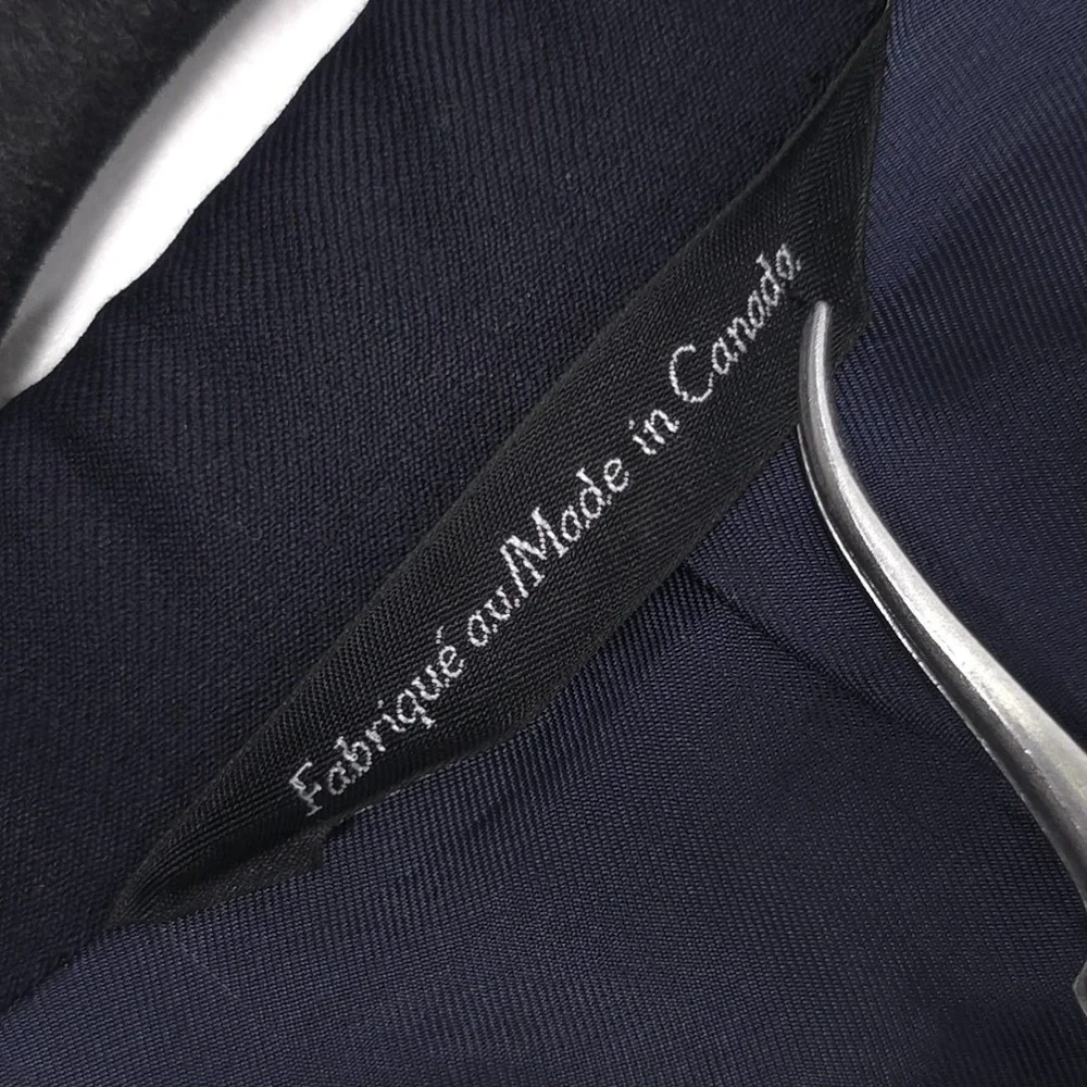 SAMUELSOHN Men's Navy Sport Coat Navy 40L Super 120s Wool UNION MADE UTIS CANADA